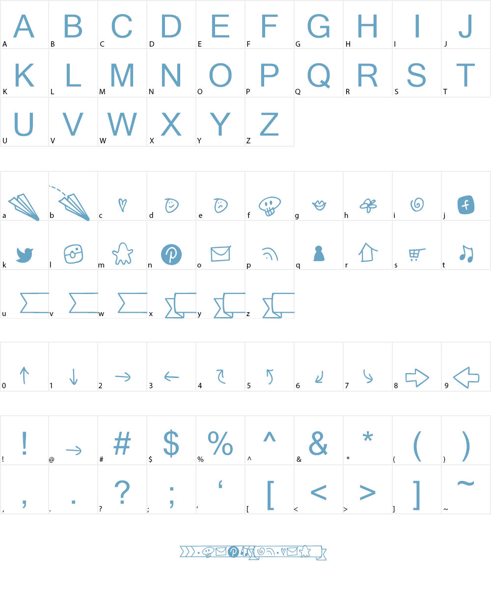 Notepaper Airplanes Font Character